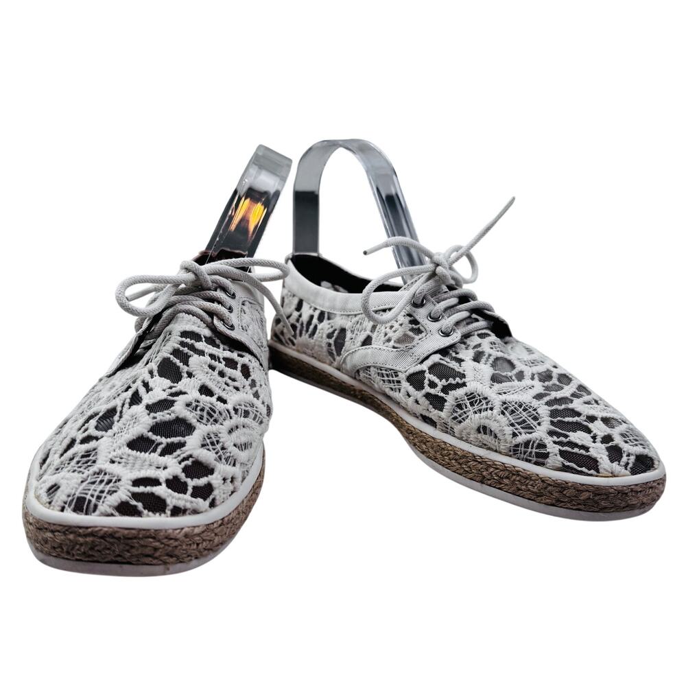 Aerosoles Fundraiser Cream Floral Crochet Mesh Lace Casual Shoes Women's Size 7